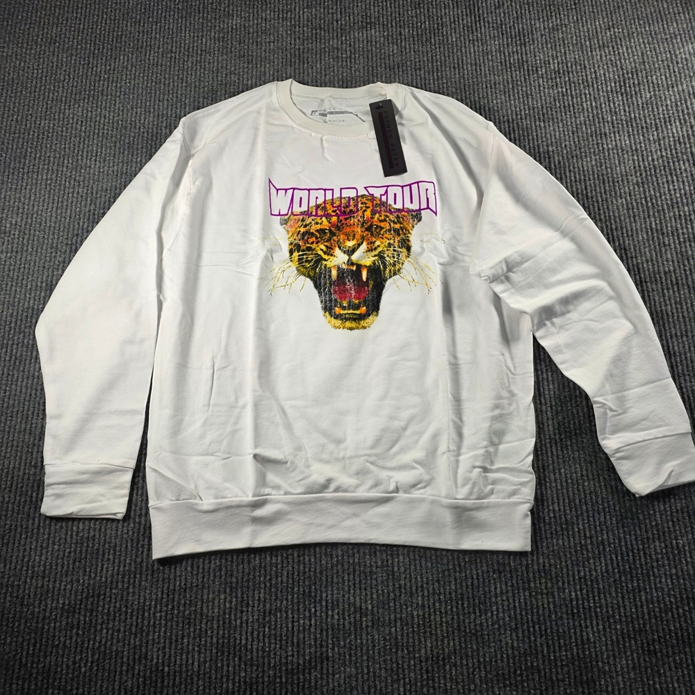 Prince Peter Collection World Tour Leopard Graphic Sweatshirt White Women Medium